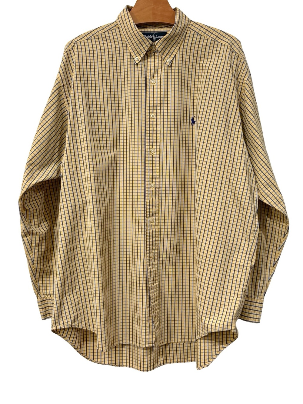 Ralph Lauren Blake XL Yellow Plaid Shirt Pony Logo